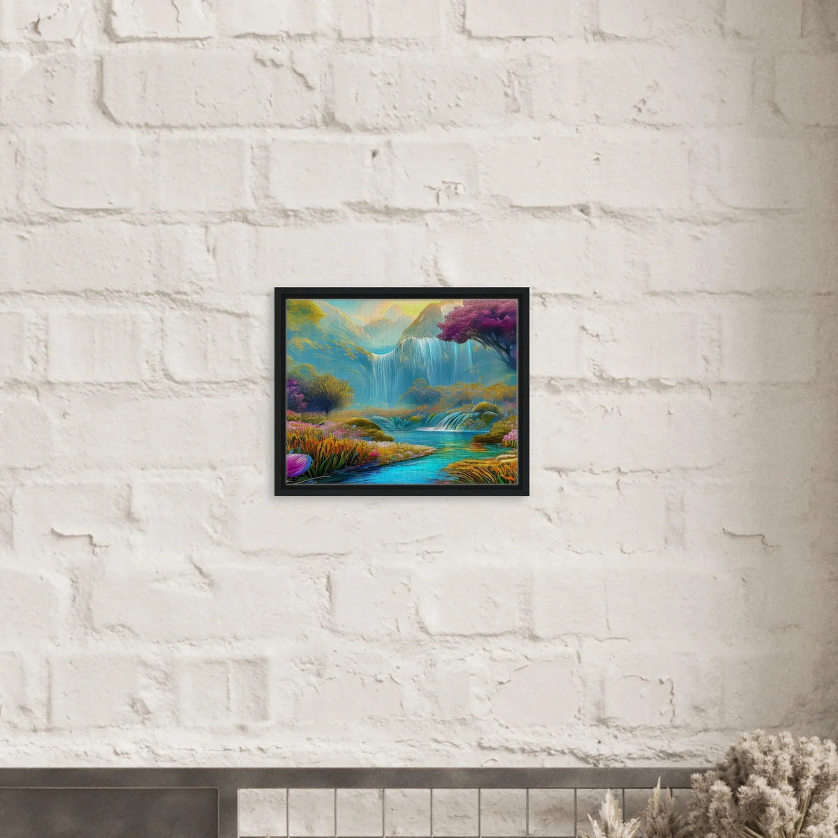 "Mountain Sunrise Stream" Vertical Landscape Canvas Art - My True Design