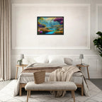 "Mountain Sunrise Stream" Vertical Landscape Canvas Art - My True Design