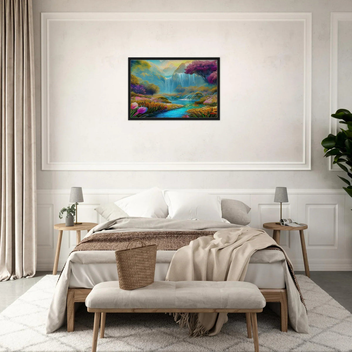 "Mountain Sunrise Stream" Vertical Landscape Canvas Art - My True Design
