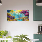 "Mountain Sunrise Stream" Vibrant Landscape Canvas Art - My True Design