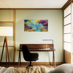 "Mountain Sunrise Stream" Vibrant Landscape Canvas Art - My True Design