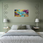 "Mountain Sunrise Stream" Vibrant Landscape Canvas Art - My True Design