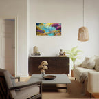 "Mountain Sunrise Stream" Vibrant Landscape Canvas Art - My True Design