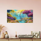 "Mountain Sunrise Stream" Vibrant Landscape Canvas Art - My True Design