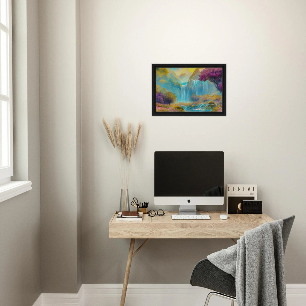 "Mountain Sunrise Stream" Vibrant Landscape Canvas Art - My True Design