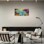 "Mountain Sunrise Stream" Vibrant Landscape Canvas Art - My True Design