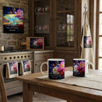 "Mountain Sunrise Stream" Vibrant Landscape Canvas Art - My True Design