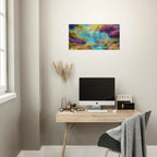 "Mountain Sunrise Stream" Vibrant Landscape Canvas Art - My True Design