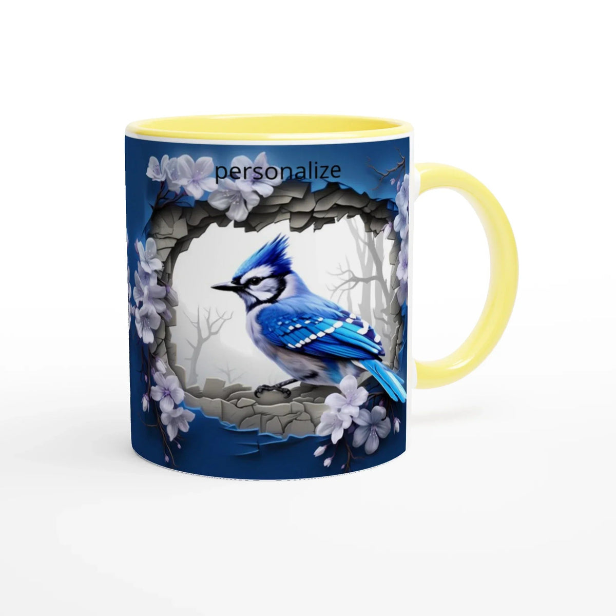 Stylish 11oz Ceramic Mug with Colored Rim - My True Design