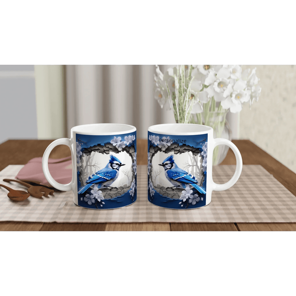 Stylish 11oz Ceramic Mug with Colored Rim - My True Design