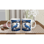 Stylish 11oz Ceramic Mug with Colored Rim - My True Design