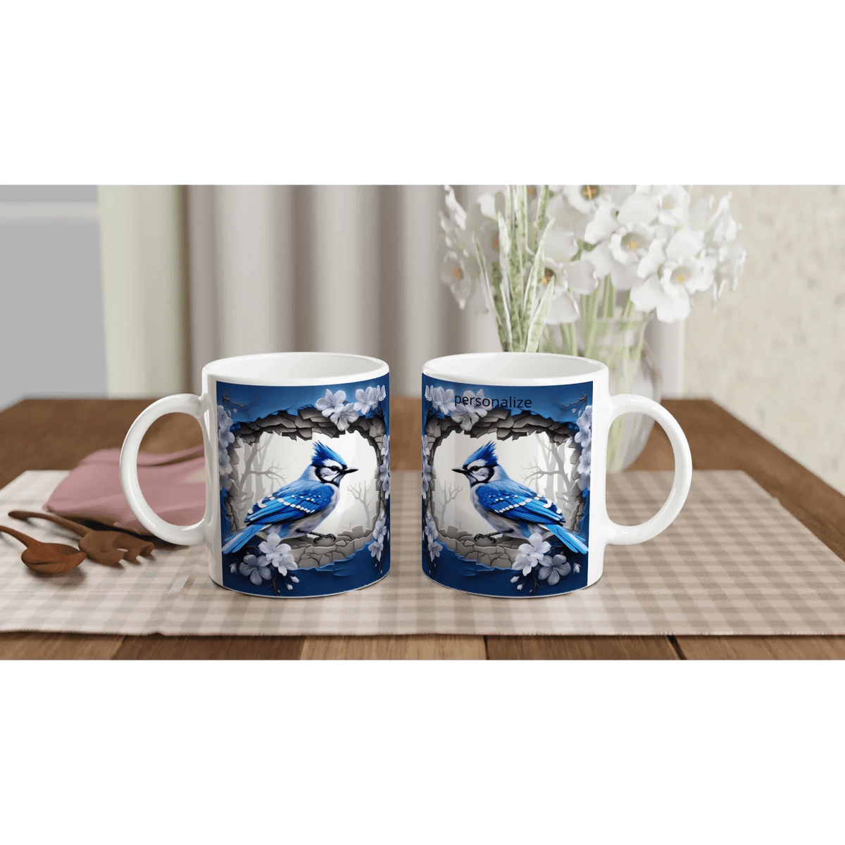 Stylish 11oz Ceramic Mug with Colored Rim - My True Design