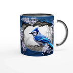Stylish 11oz Ceramic Mug with Colored Rim - My True Design