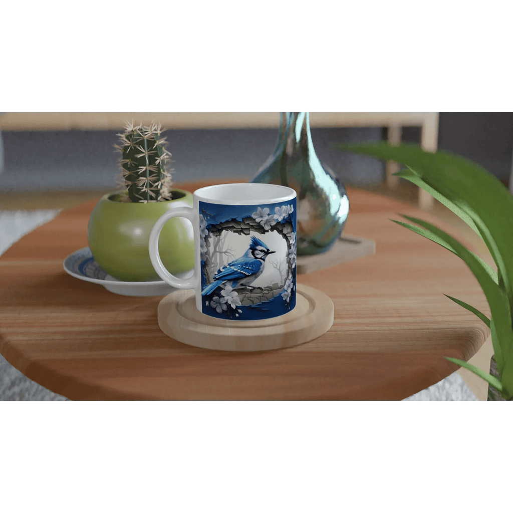 Stylish 11oz Ceramic Mug with Colored Rim - My True Design