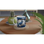 Stylish 11oz Ceramic Mug with Colored Rim - My True Design