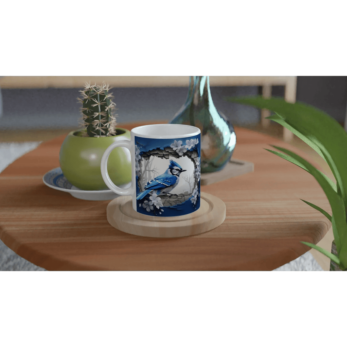 Stylish 11oz Ceramic Mug with Colored Rim - My True Design