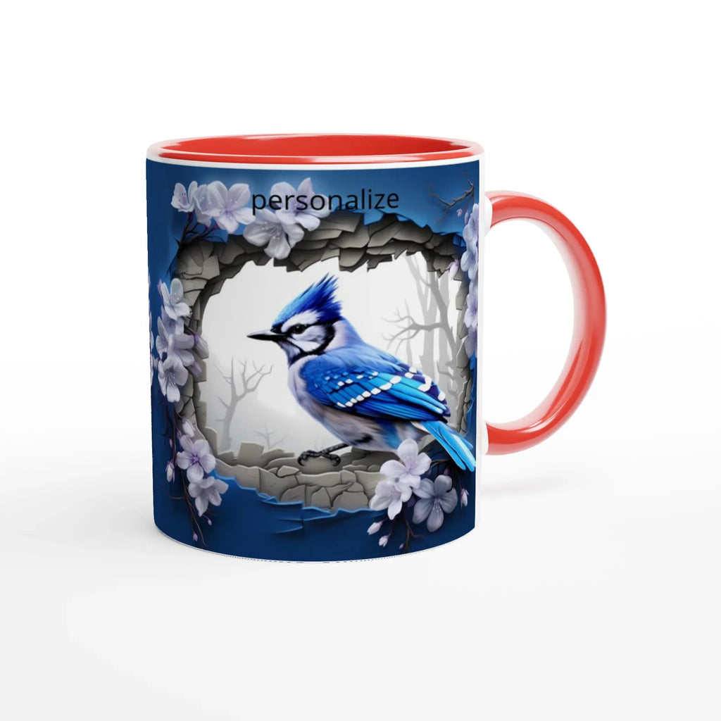 Stylish 11oz Ceramic Mug with Colored Rim - My True Design
