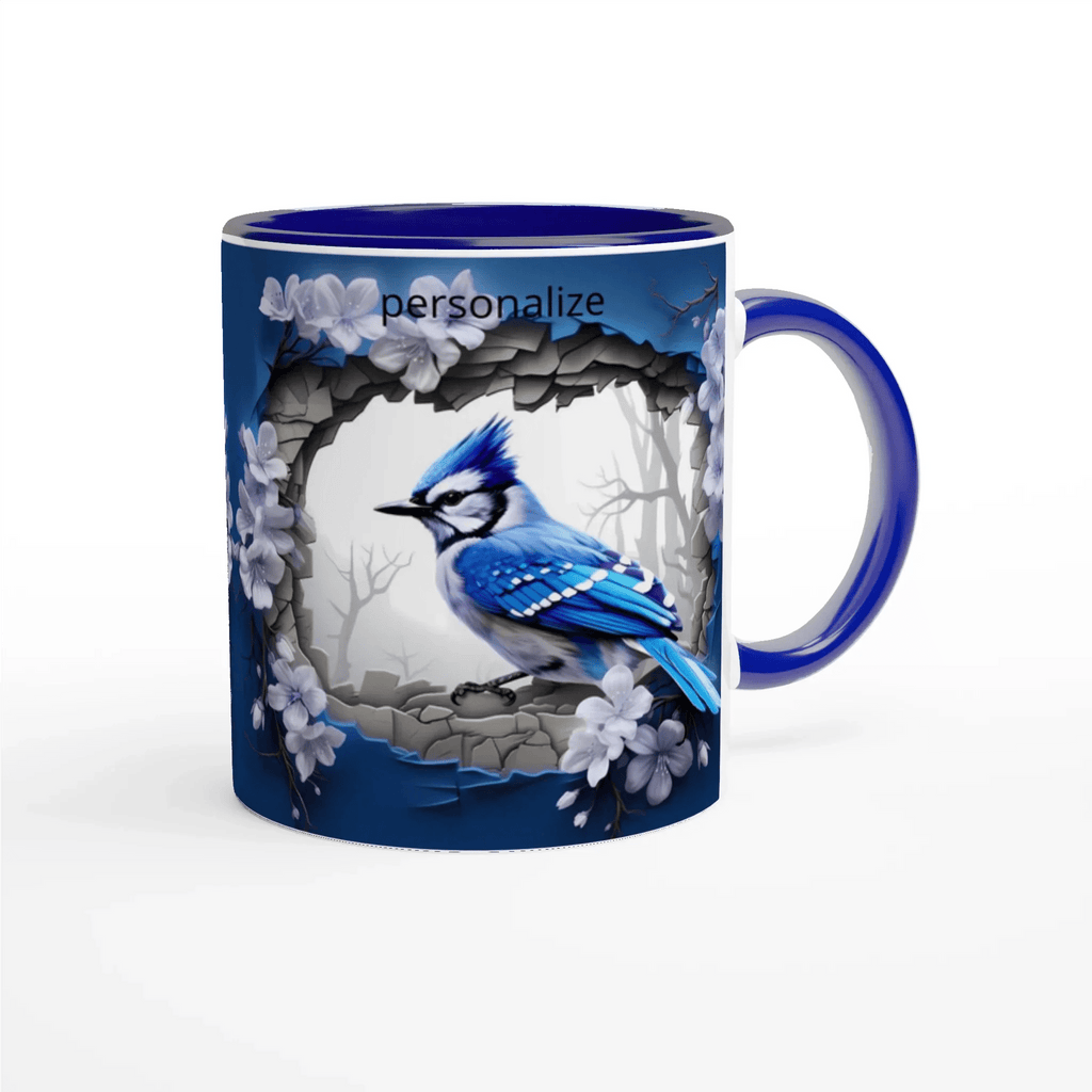 Stylish 11oz Ceramic Mug with Colored Rim - My True Design