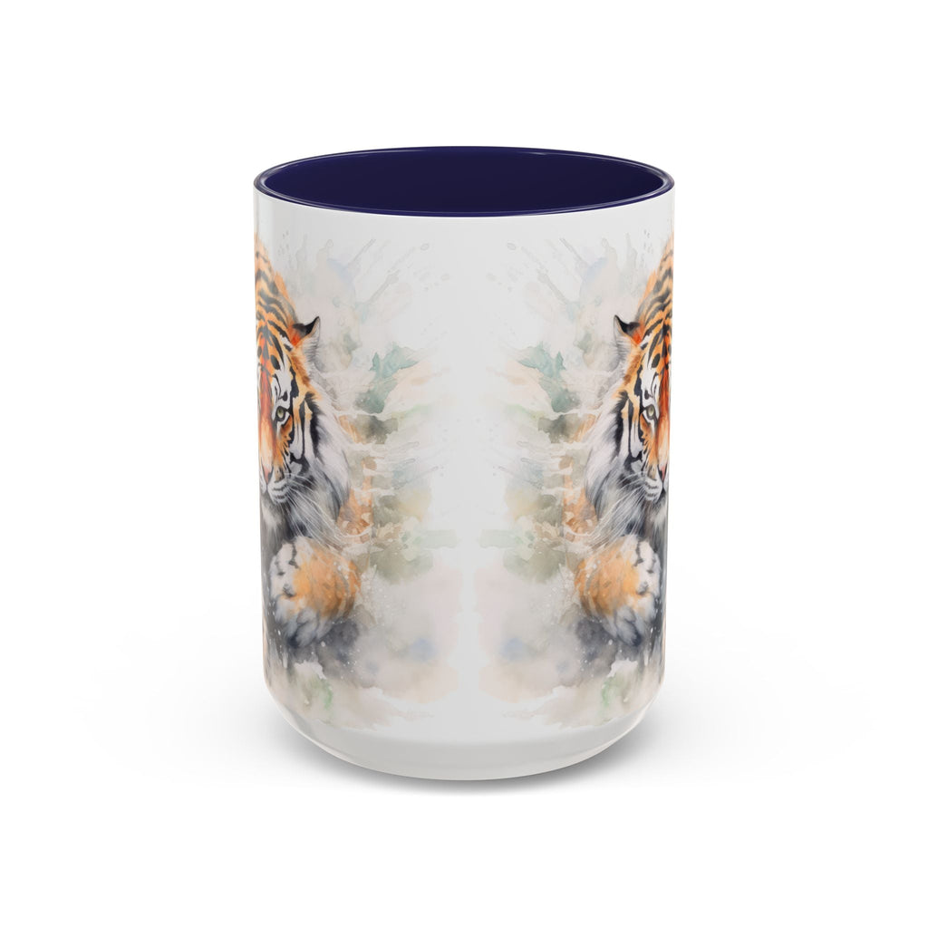 Tiger Watercolor Accent Coffee Mug – Artistic Wildlife Ceramic Mug (11/15oz) - My True Design