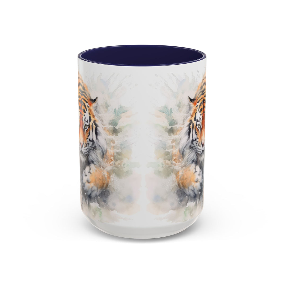 Tiger Watercolor Accent Coffee Mug – Artistic Wildlife Ceramic Mug (11/15oz) - My True Design