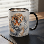 Tiger Watercolor Accent Coffee Mug – Artistic Wildlife Ceramic Mug (11/15oz) - My True Design