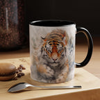 Tiger Watercolor Accent Coffee Mug – Artistic Wildlife Ceramic Mug (11/15oz) - My True Design